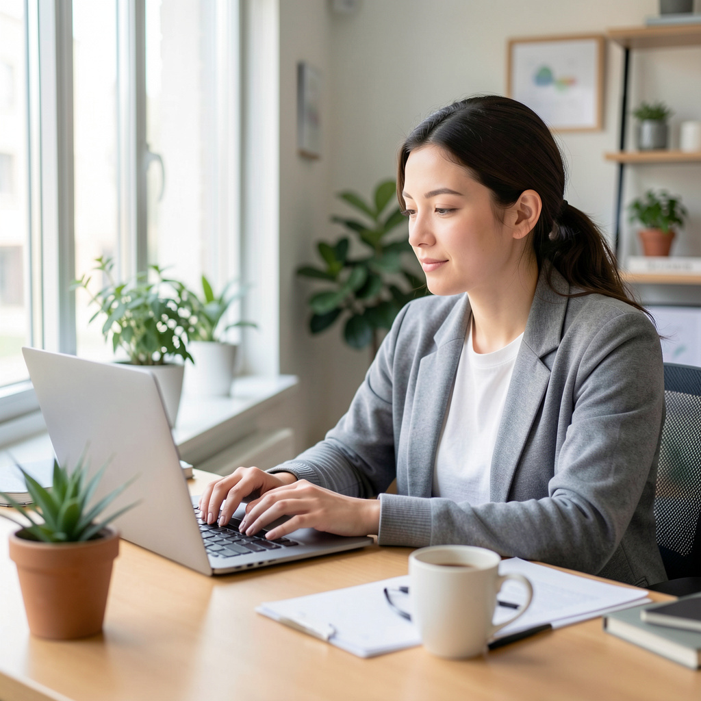 Person moving through a focused, energised workday with a calm, composed mindset